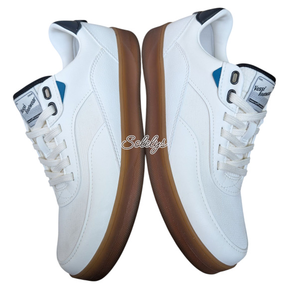 Vessi Courtside Classic Mens 7 Off White Black Vegan Waterproof Dyma-Tex Sneaker - Picture 11 of 11